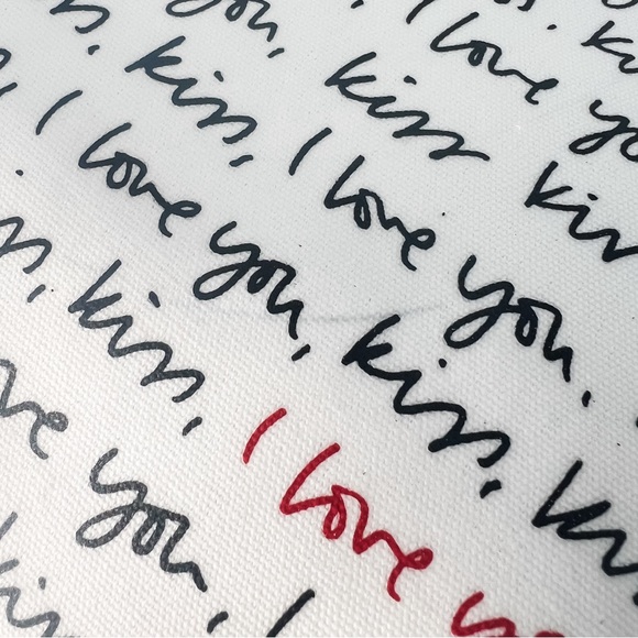 Kate Spade Sold Out Heart It Penelope White Canvas Tote Bag Sweet - Picture 6 of 15